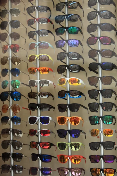 Display of modern sunglasses in a store — Stock Photo, Image