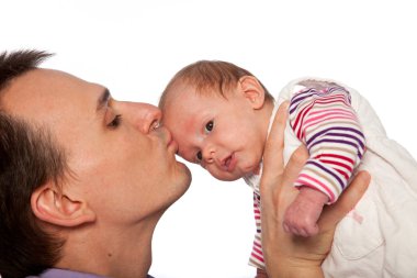 onun şirin bebek öpüşme genç Baba