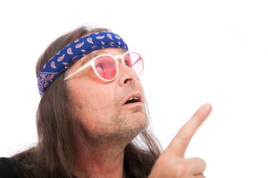 bir hippi olarak Mavi desenli bandana