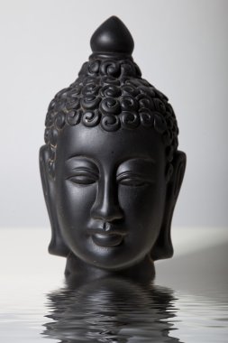 Black Buddha Head in Water clipart