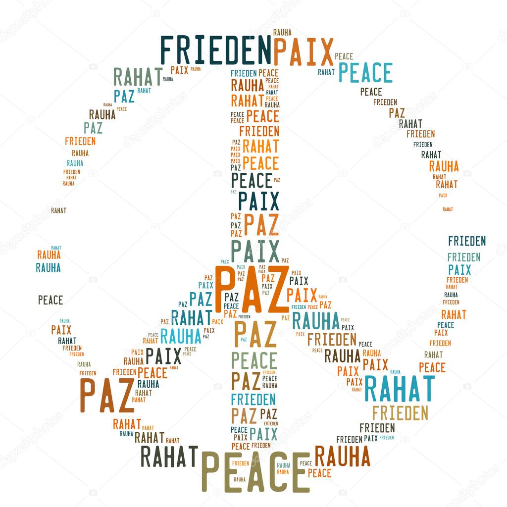 Peace Sign Shaped Word Cloud