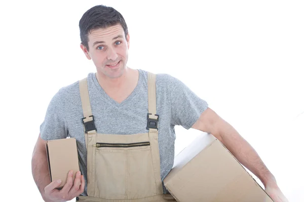 Handsome Worker in White Background — Stock Photo, Image