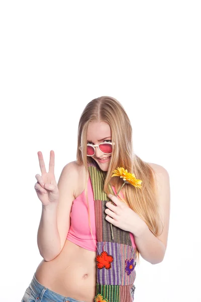 Cool ung kvinna i färgglada sexiga kläder — Stockfoto
