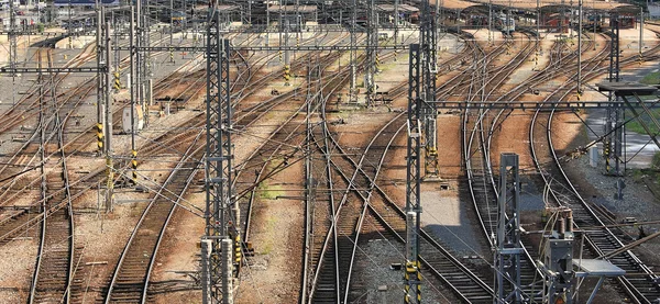 Intersezioni ferroviarie. Praga, Repubblica Ceca . — Foto Stock