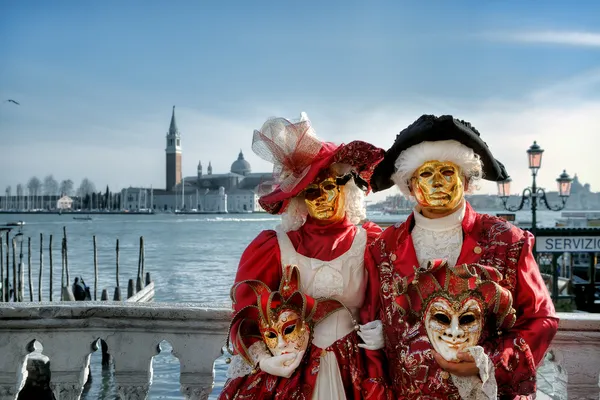 Tradiční karneval v Benátkách, Itálie. — Stock fotografie