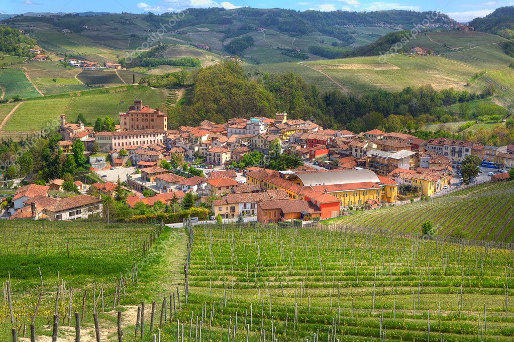 Town of Barolo  among hills Piedmont  Italy   Stock Photo 