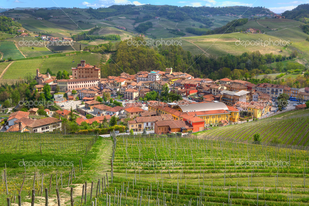 Town of Barolo  among hills Piedmont  Italy   Stock Photo 