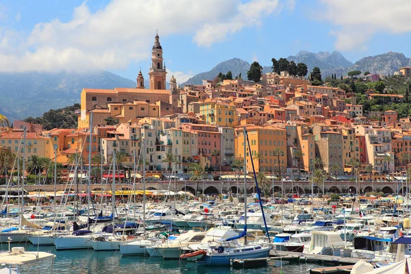 Menton, Fransa eski şehir. — Stok fotoğraf