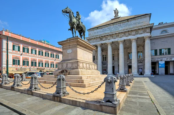 Staue of Giuseppe Garibaldi in Genoa, Italy. — Stock Photo, Image