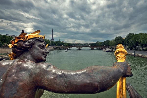 View on Paris from Alexander III Bridge. — Stock Photo, Image