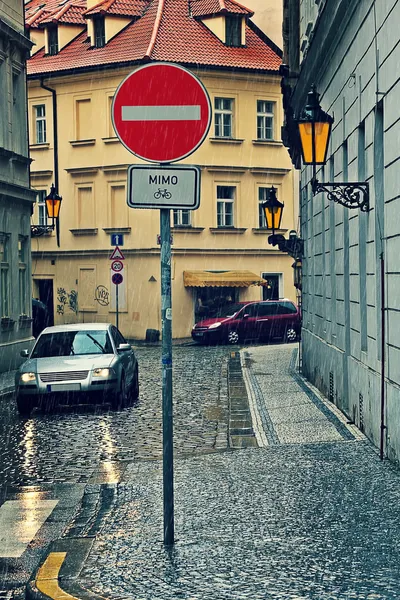 Zi ploioasă în Praga . — Fotografie, imagine de stoc