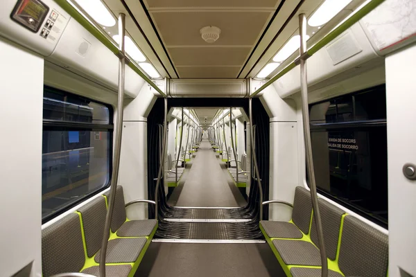 Metrovalencia subway car interior view. — Stock Photo, Image