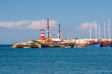 yelkenli gemi Marina kemer, Türkiye.