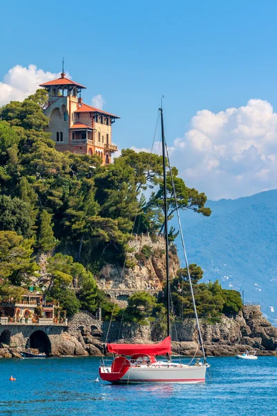 Záliv portofino, Itálie. — Stock fotografie