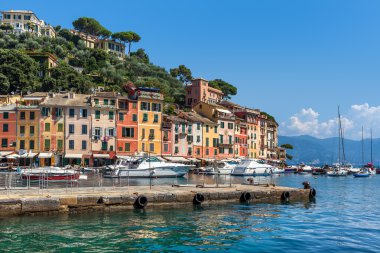 Portofino, İtalya görünümü.