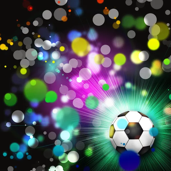 Ποδόσφαιρο μπάλα φώτα αφηρημένα φόντο — Φωτογραφία Αρχείου