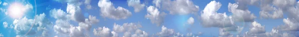 Panorama céu sem costura com sol — Fotografia de Stock