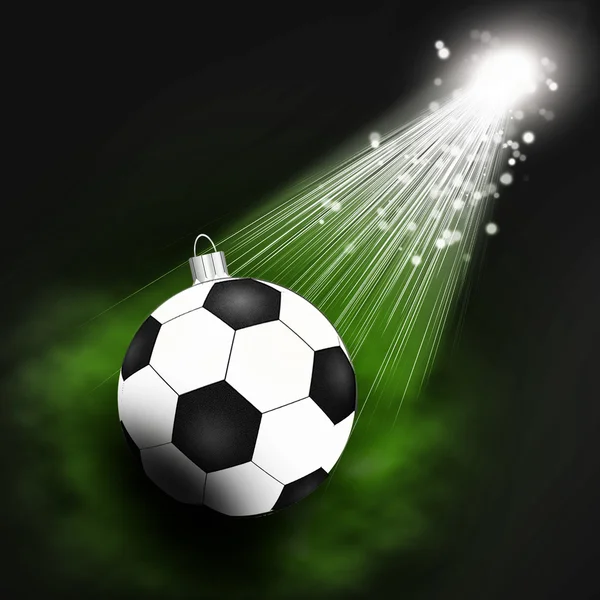 Spotlight soccer  christmas background — Stock Photo, Image