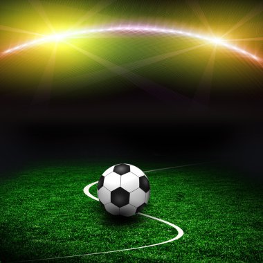 Yeşil sahada futbol topu 