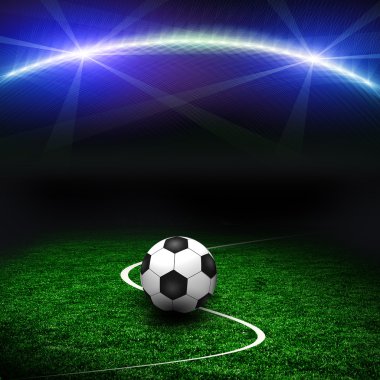 Yeşil sahada futbol topu 