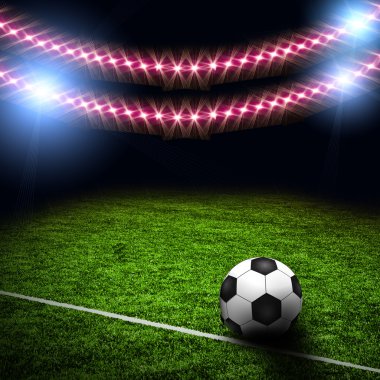 Yeşil sahada futbol topu 