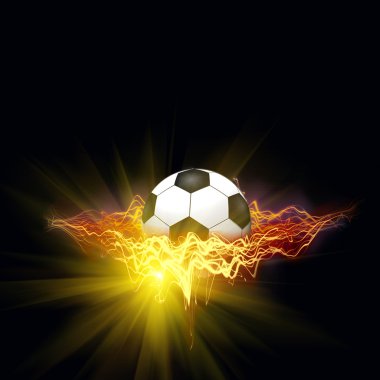 soyut bir yangında futbol topu