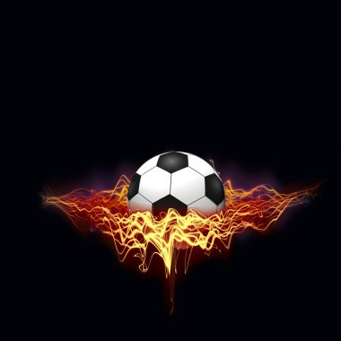 soyut bir yangında futbol topu