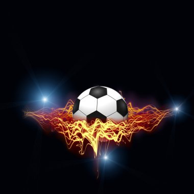 soyut bir yangında futbol topu