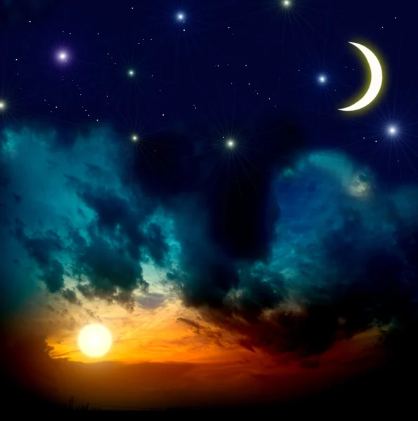 Vackra natthimlen med en massa stjärnor — Stockfoto