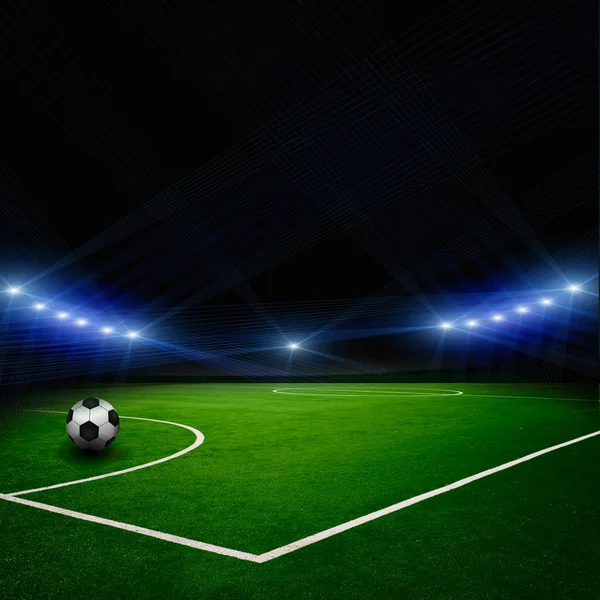 Soccer ball on the stadium — Stock Photo, Image