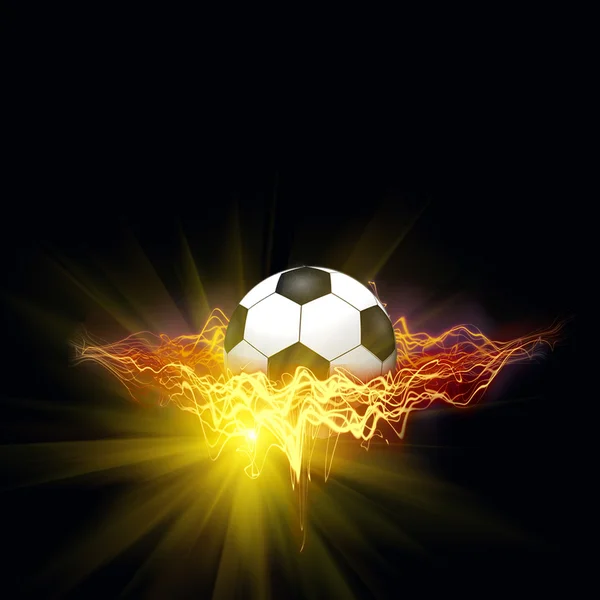 Soccer ball in a ABSTRACT FIRE — Stock Photo, Image