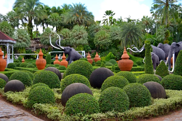 Nong nooch tropisk trädgård — Stockfoto