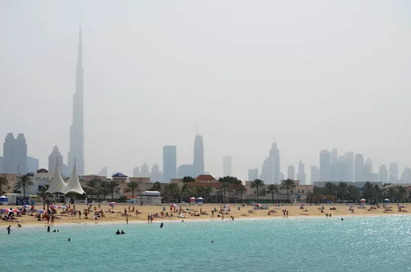 Dubay, OAE panoramabild av Dubai City, — Stockfoto