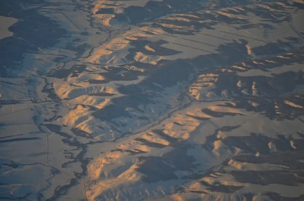 Widok ziemi z samolotu — Zdjęcie stockowe