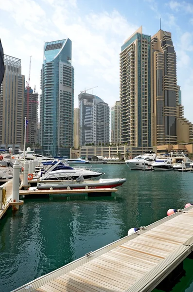 Dubai Marina paesaggio urbano, Emirati Arabi Uniti — Foto Stock