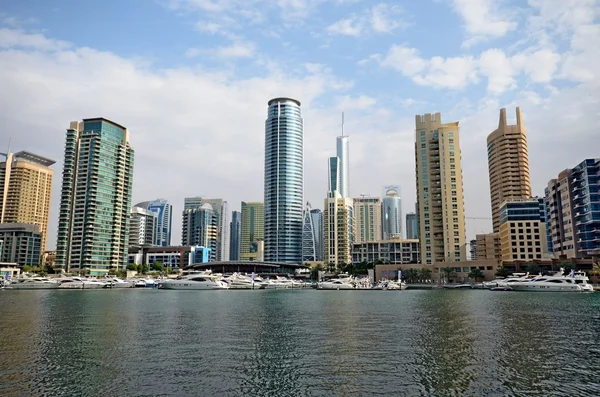 Dubai Marina paesaggio urbano, Emirati Arabi Uniti — Foto Stock