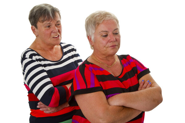 Two female seniors in dispute