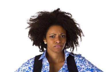 Sceptic afro american woman clipart