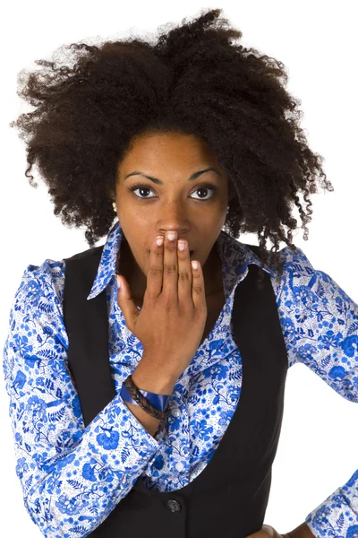 Esneme afro Amerikalı kadın — Stok fotoğraf