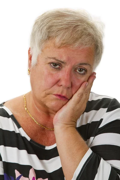 Triste mujer mayor — Foto de Stock