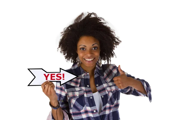 Attractive woman says Yes — Stock Photo, Image