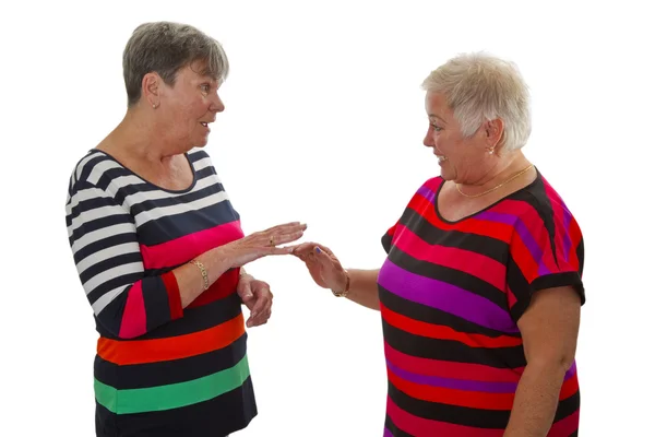 Seniorinnen im Gespräch — Stockfoto