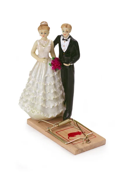 Wedding couple with mousetrap Stock Picture