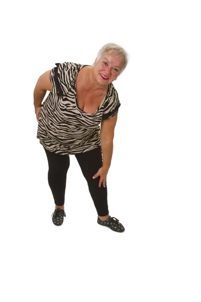 Äldre kvinna under konditionsträning — Stockfoto