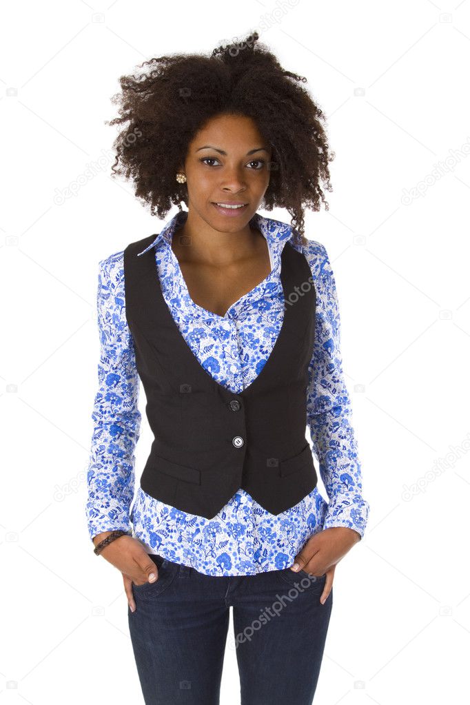 Attractive african american woman posing