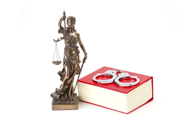 Justice Law and Justice with handcuffs — Stock Photo, Image