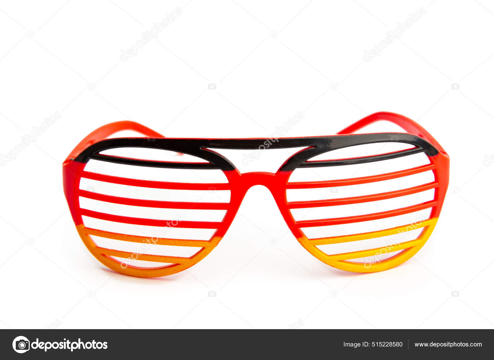 Funny Eyeglasses German National Colors White Background Stock Photo by