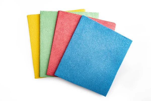 Stack Colored Microfiber Cloth Isolated White — Stock Photo, Image