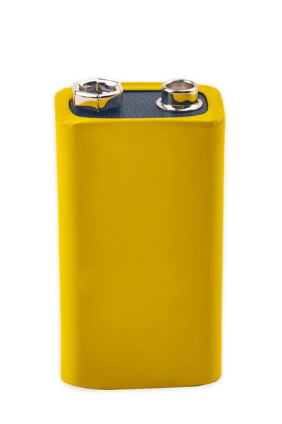 Yellow Batteries Isolated White Background — 图库照片