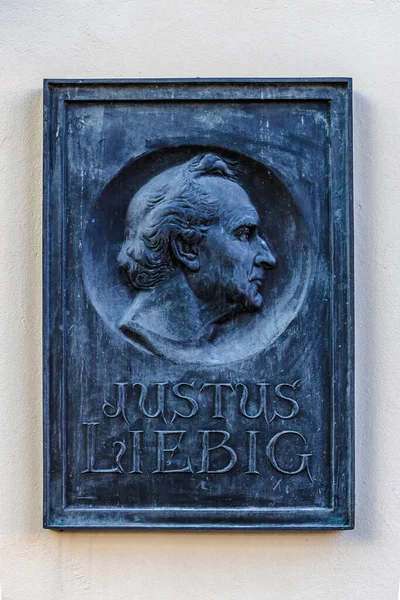 Giessen Germany 2021_04_09 Bronze Plaque Justus Liebig Justus Von Liebig — Foto Stock